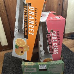 Six heavy duty cardboard boxes