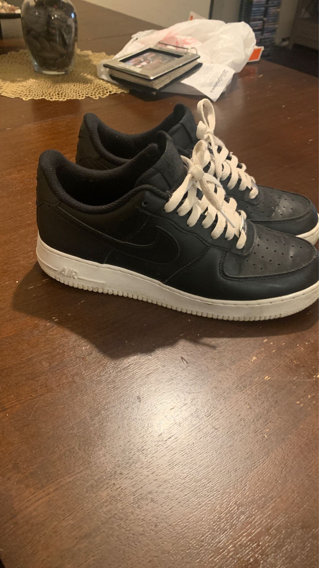White and black airforce ones