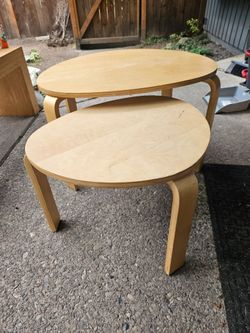 Vintage IKEA Svalsta Nesting Tables, Alval Aalto Style, set of 2