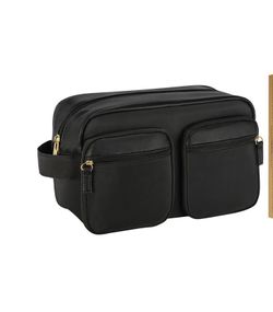 NWT {PACO RABANNE} 1 MILLION ELIXIR Black Nylon/Leather Pouch Cosmetic Case