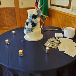 20 Navy & Silver Tablecloths