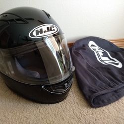 Black HJC Motorcycle Helmet XL with Drawstring Carry Bag, Like new