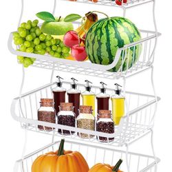 4 Tier Baskets, Metal  Fruit Vegetable Basket 