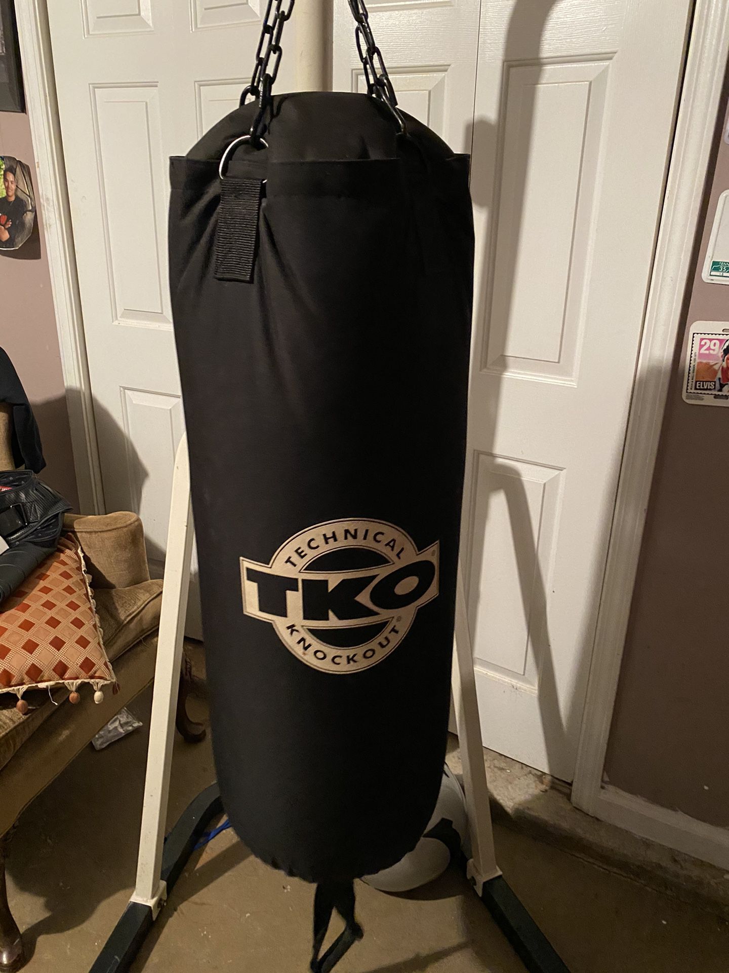 Boxing bag with stand