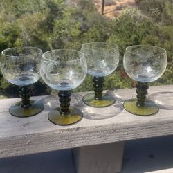 Set 4 vintage German Römer (or Roemer) Rhine wine glasses