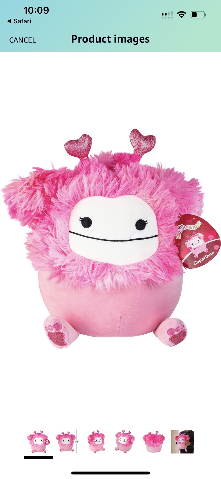 Squishmallow 10" Caparinne The Bigfoot, Valentine's Day Plush