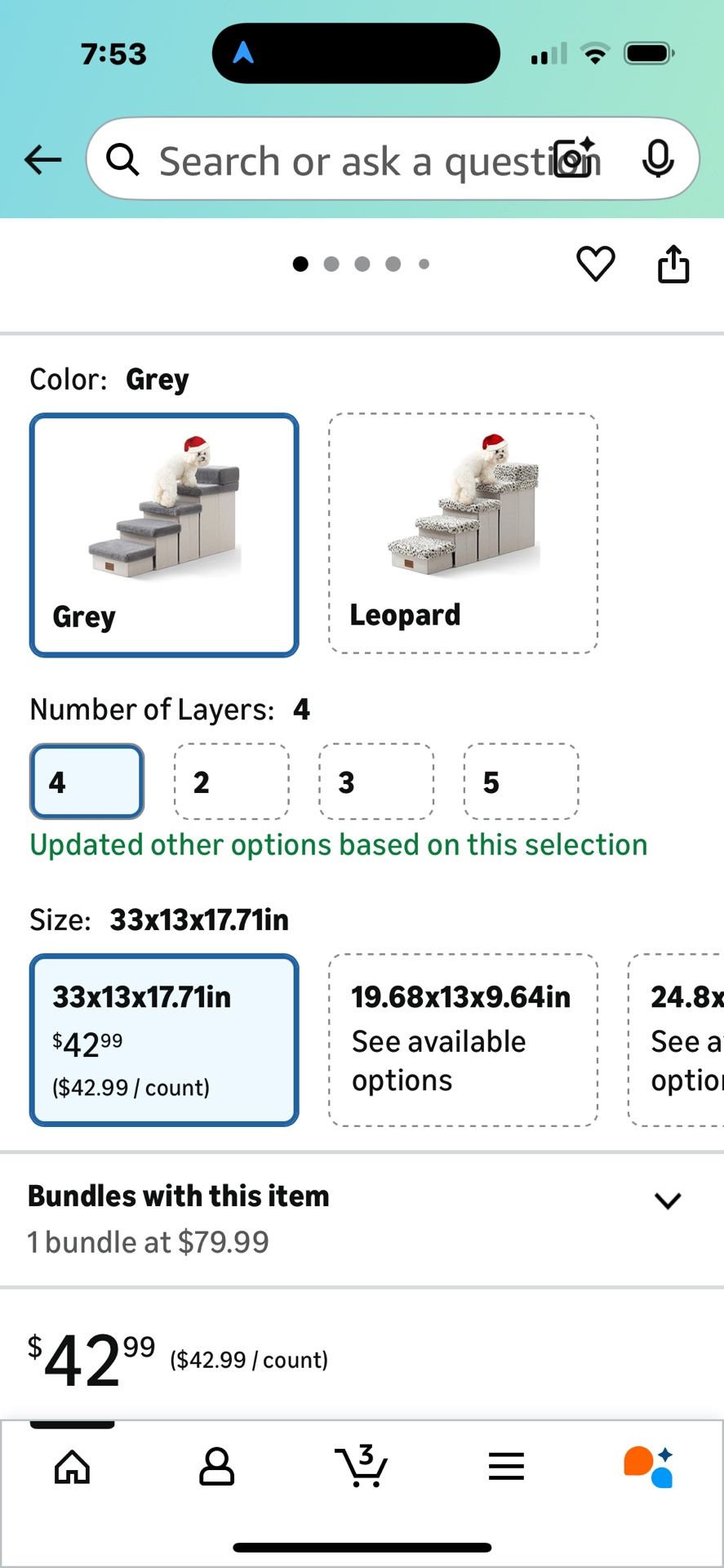 Cozy Kiss 4 Step Dog Steps