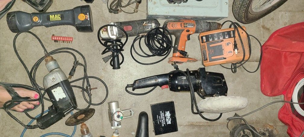 Tool Bundle. All Tools, Bag And Steel Work Bench Everything Must Go. Read Description Below