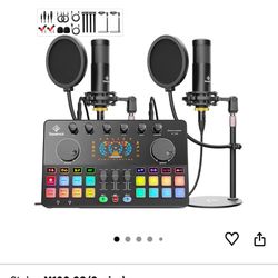 Podcast microphone kit for 2 with mixer brand new in box
