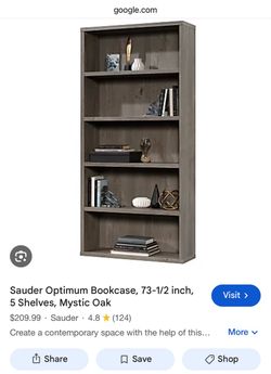 Sauder optimum 5 shelf bookcase