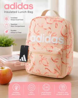 NEW Adidas Insulated Lunch Backpack – Pink Bow Print