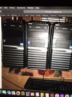 3 Acer desktops, 8gb, 640 gb, i3
