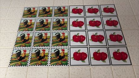 Chicken and Apple decorations for tiles