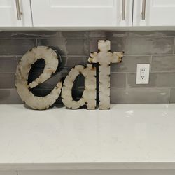 Distressed Metal “EAT” Sign 15 x 21