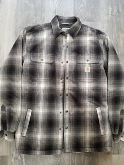 Carhartt Sherpa Lined Snap Button Flannel Size Medium 