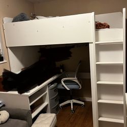 Ikea Loft Bed (lots of shelf space)