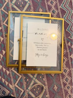 Gold metal glass picture frame wedding a style