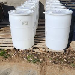 55 Gallon Plastic Barrels 