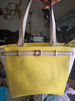 Kate Spade Women's Yellow and White Handbag