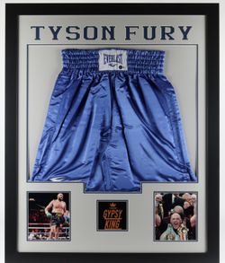 Autograph Tyson Fury Trunks, FRAMED