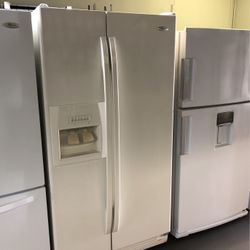 Whirlpool Almond Color Side By Side Refrigerator 