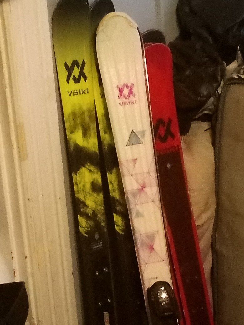 Skis And Salmon Ski Boots