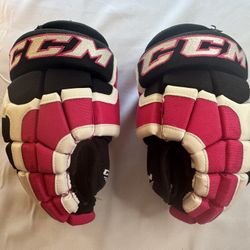 CCM Brand, Pink & Black Ice Hockey Gloves, 11 Inch, Sports Gear & Equipment