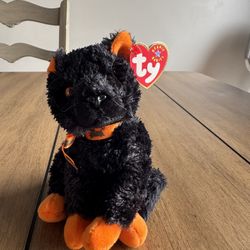 Ty Beanie Baby Fraidy the Cat plush toy.  