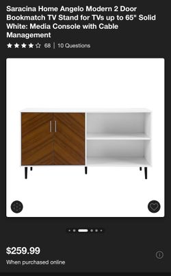 White TV Stand Up to 65” TV