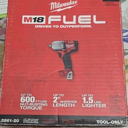 New Milwaukee Fuel M18 2861-20 18V Li-ion 1/2" MidTorque Brushless Impact Wrench