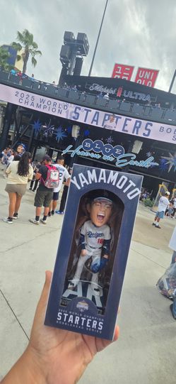 New Yoshinobu Yamamoto Starter Series Bobblehead- Dodgers World Series Champion - perfect to complete set .. 2026 Never opened.. trade for Kershaw 3k