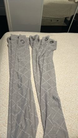 Grey And Ivory  Short Sheer Curtains 