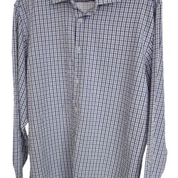 Nautica Men’s Slim Fit Checkered Dress Shirt - Size L (16-16½ / 34-35)