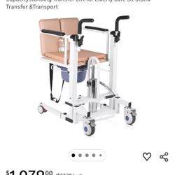 Height Adjustable Sit to Stand Lift with Folding Armrests and Dining Table,4 in 1 Hydraulic Portable Patient Lift 250lb Capacitystanding Transfer Lift