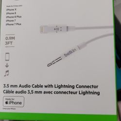 Belkin 3.5 mm Audio Cable With Lighting connector For iPhone 