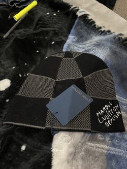 Black/ Grey Loui Monogram Beanie 