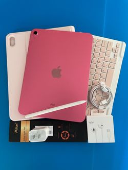 Apple ipad 10th Generation 256GB ( 2022 / 10.9” Display/ pink ) with pen, keyboard and accessories