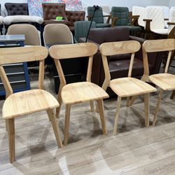 Wood Louis Dining Chairs Set of 4 Home Kitchen Modern Kitchen Chairs 100% Natural Solid Wood