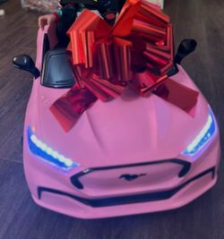 Pink Ford Mustang Kids Ride-On Car