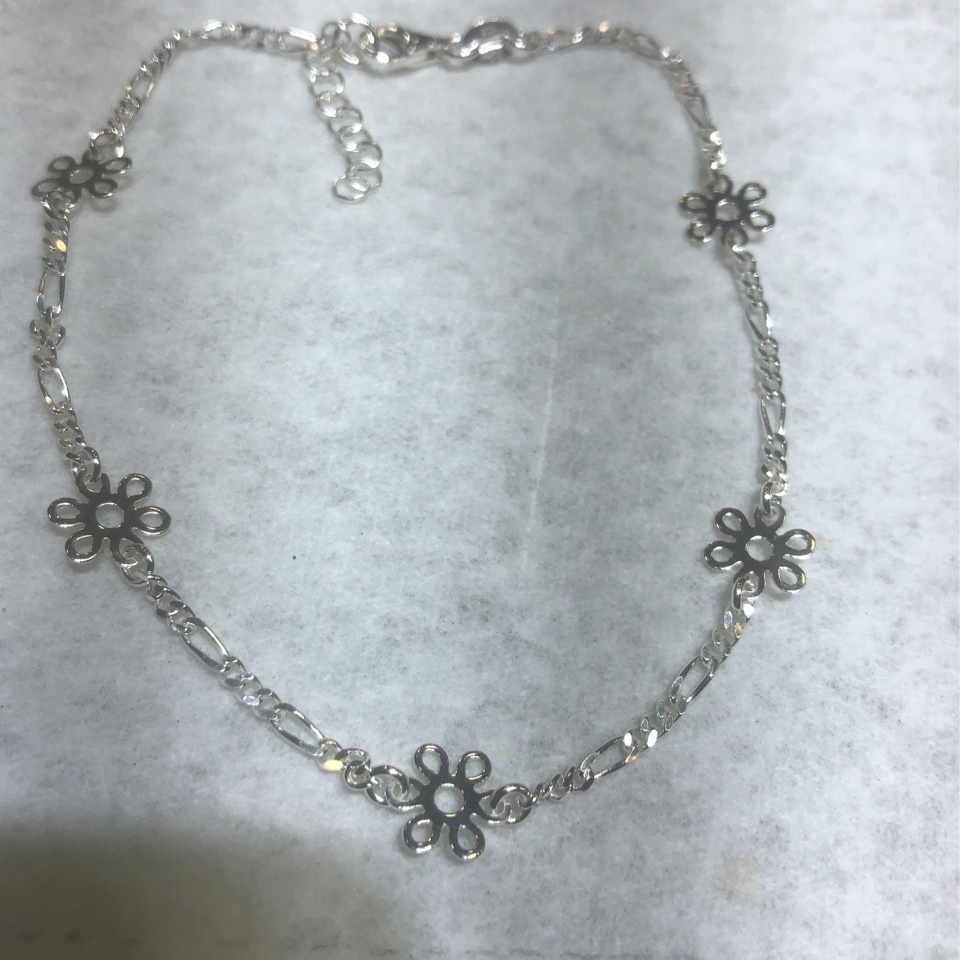925 sterling silver anklet 9 1/2 inches