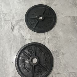 Pair Of 35lb Olympic Weights Plates Total 70lb