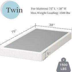 Brand New Aardhen Twin Box Spring with Fabric Cover 5” High, Holds 3000lbs. Russell/Boulder Area