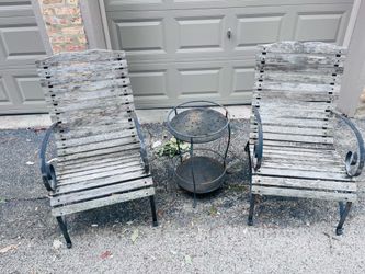 Wood and Iron Patio/ Bistro Set