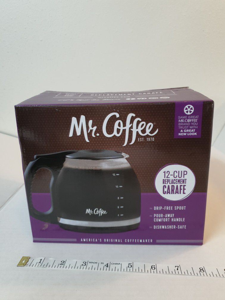 Mr. Coffee 12 Cup Replacement Carafe Decanter No 179987 New in Box. Condition is "New". 
Brand New in the Original Box.

Brand:    Mr. Coffee

Item:  