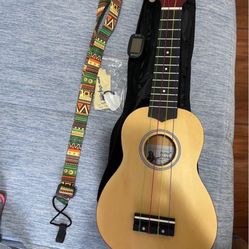 Ukulele 21 Inch w/Rainbow String & Digital Tuner, & Picks.