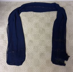 Charming Charlie Navy Beaded Scarf