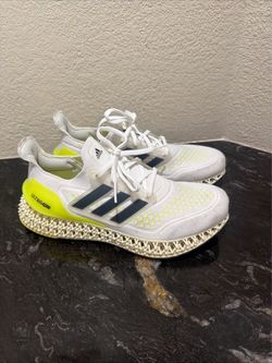 adidas Ultra 4DFWD Running Shoes White/Solar Yellow, Size 7