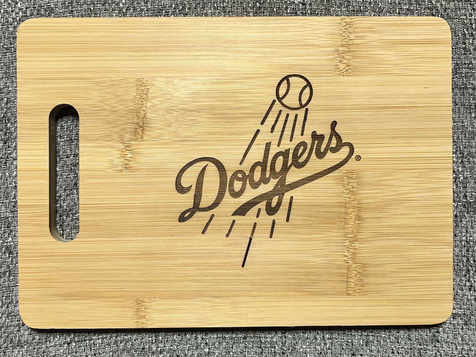 Bamboo Cutting Board With Dodgers Logo 