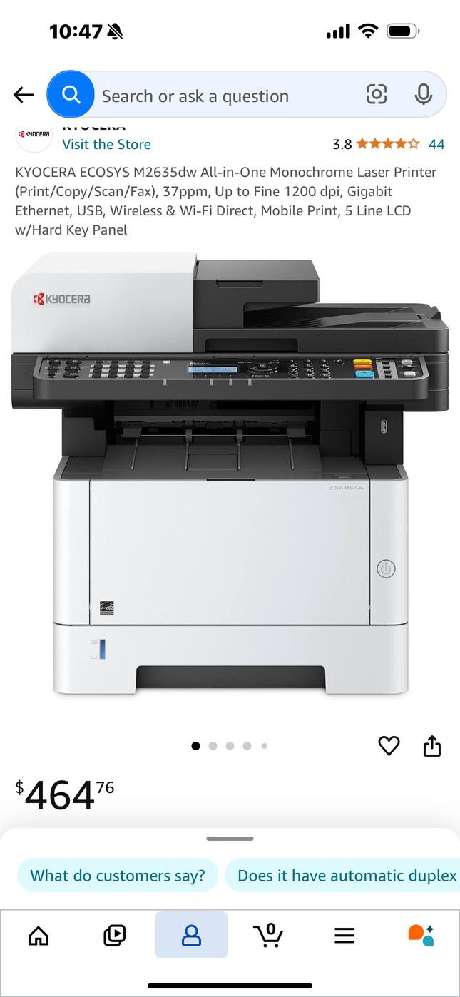 Kyocera Ecosystems Printer ,Scanner And Fax Machine