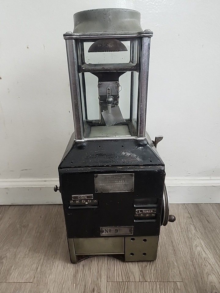 Antique Johnson Fare Box,Bus Trolley Street Car Coin/Ticket Machine, 1914 ( 19")